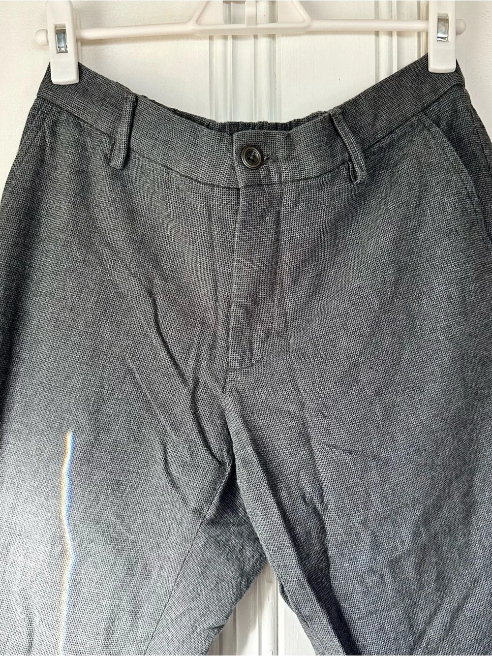 Massimo Dutti Slim Fit Gray Textured Trousers - size 32